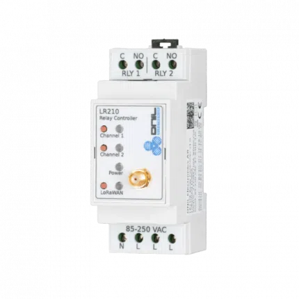 Relais piloté LoRaWAN DNIL LR260 alimenté en 8-30 V DC, boîtier rail DIN