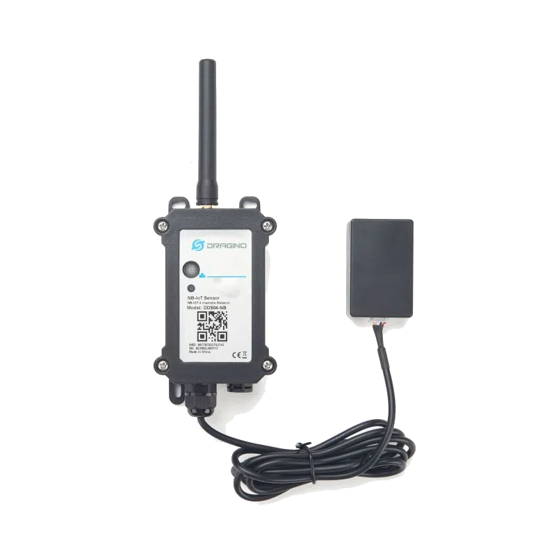 Dragino DDS04-LB - Nœud 4 canaux pour 4 capteurs de distance à ultrasons Nœud LoRaWAN 4 voies Dragino DDS04-LB sur pile pour sondes de distance à ultrasons