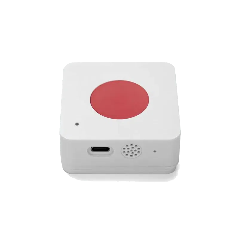 Bouton d'appel LoRaWAN Dragino PB01 rouge avec capteur de température et d'humidité