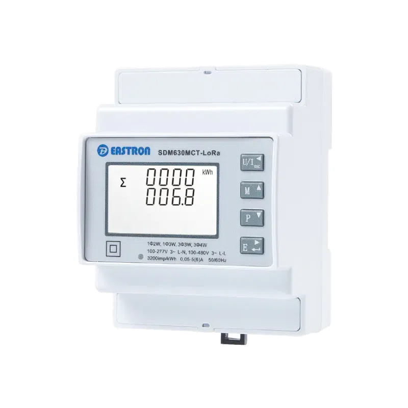 Compteur électrique triphasé LoRaWAN Eastron SDM630 certifié MID sur rail DIN, vue de face