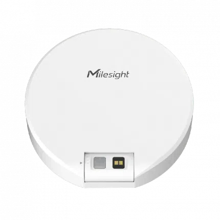 Capteur de présence sanitaires LoRaWAN Milesight VS330 rond et blanc, vue de face