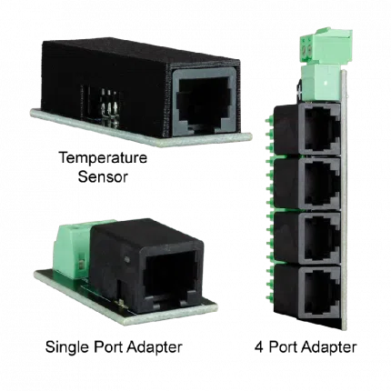 Capteur de température chaînable ControlByWEB X-QCS-T et adaptateurs RJ11 X-QCA Quick-Connect