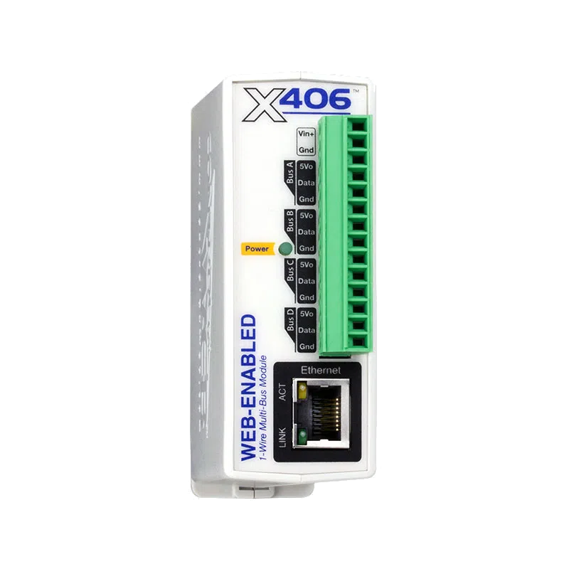 Moniteur IP ControlByWEB X-406 à quatre bus 1-Wire pour 64 sondes