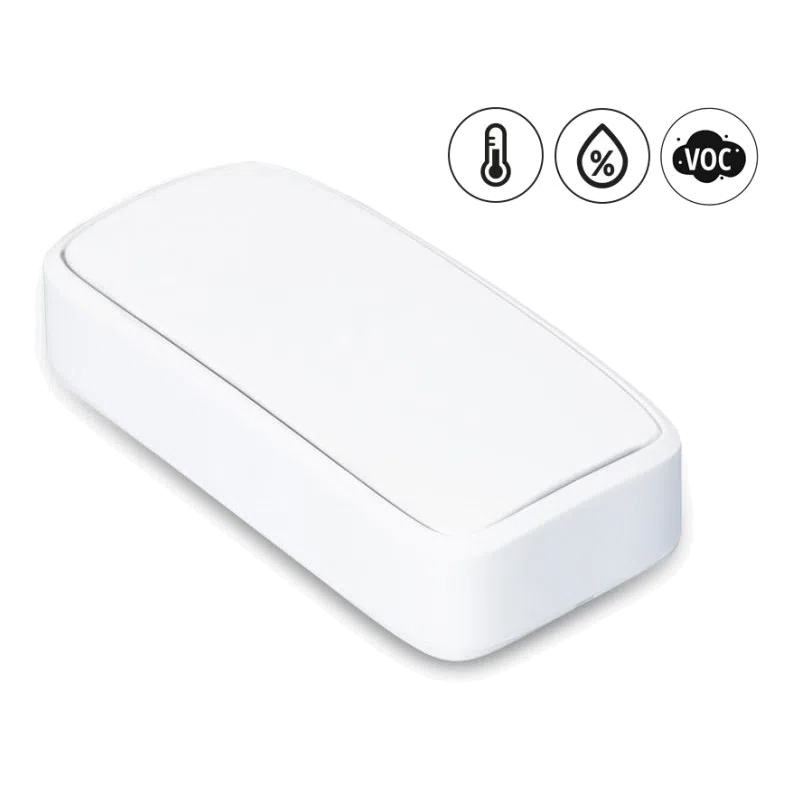 Capteur de qualité de l'air NB-IoT Efento IAQ, boîtier blanc vu de face