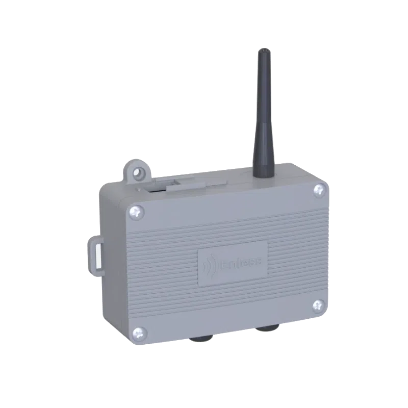 Transmetteur Modbus maître Enless TX MODBUS 600-041 avec antenne, vue de trois quarts