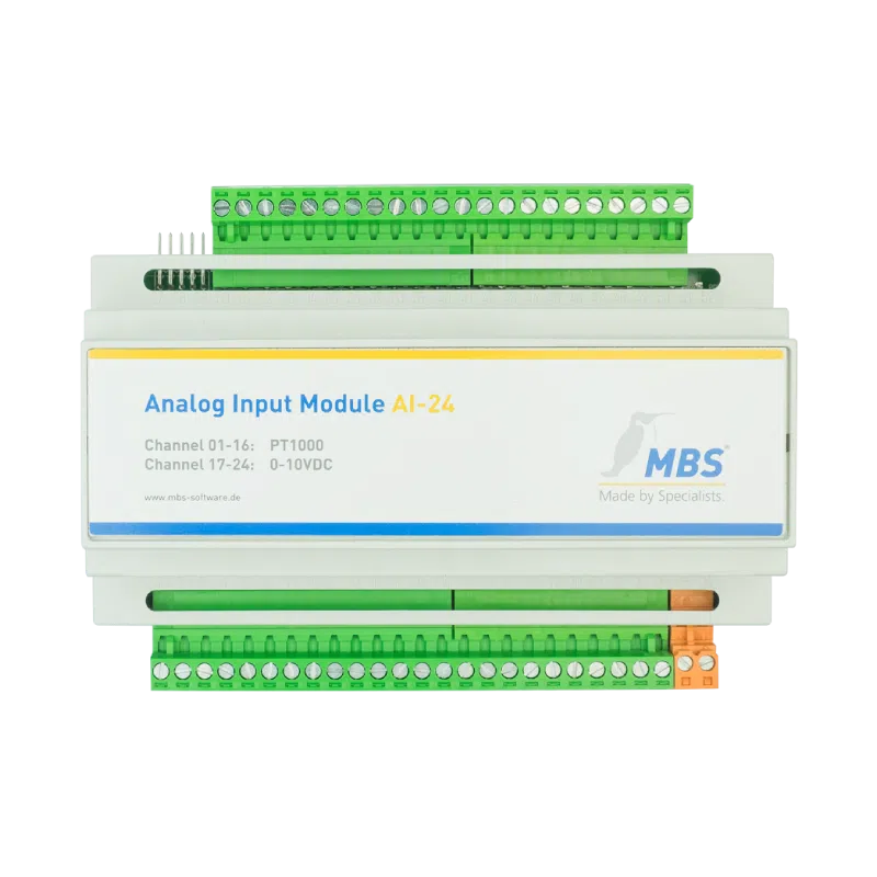 Module BACnet MS/TP MBS BAC-AI24 avec entrées PT1000 et 0-10 V