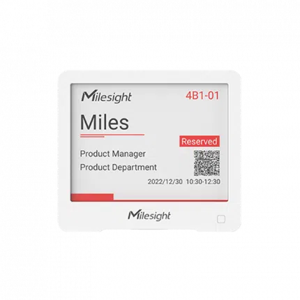 Afficheur e-Ink LoRaWAN Milesight DS3604 trois couleurs avec texte et QR code