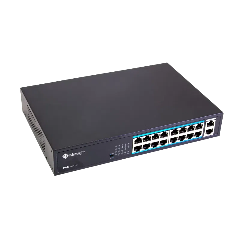 Switch PoE 16 ports Milesight MS-S0216-GL et MS-S0416-GF avec ports SFP