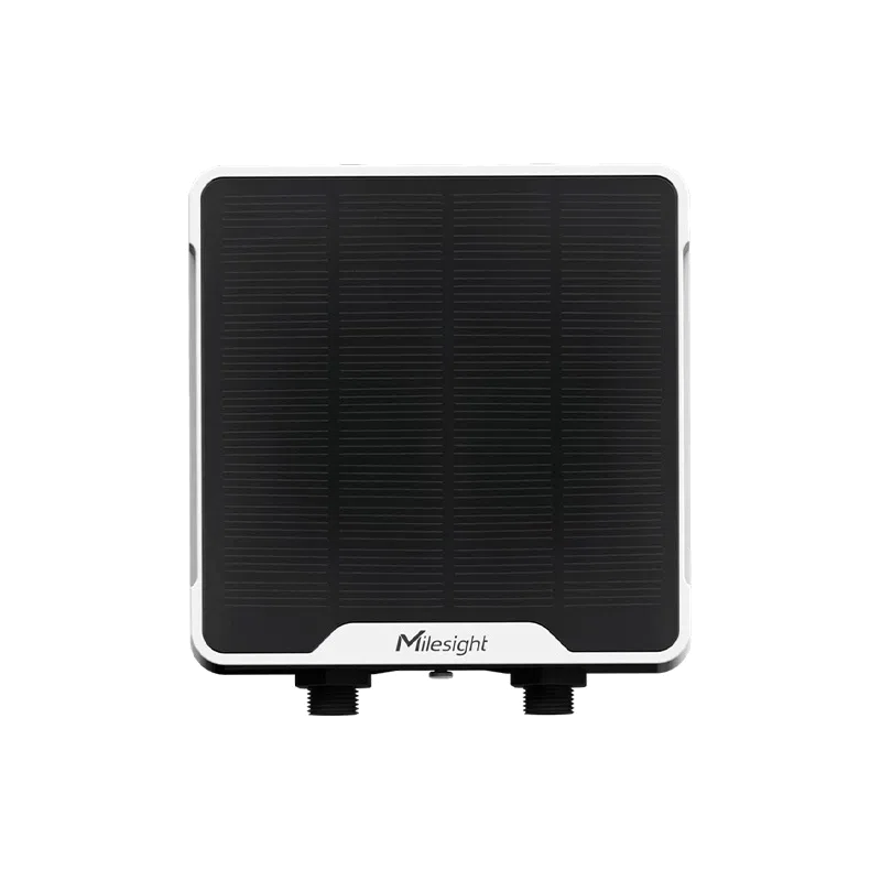 Contrôleur d'E/S Milesight UC501 avec panneau solaire intégré, vue de face