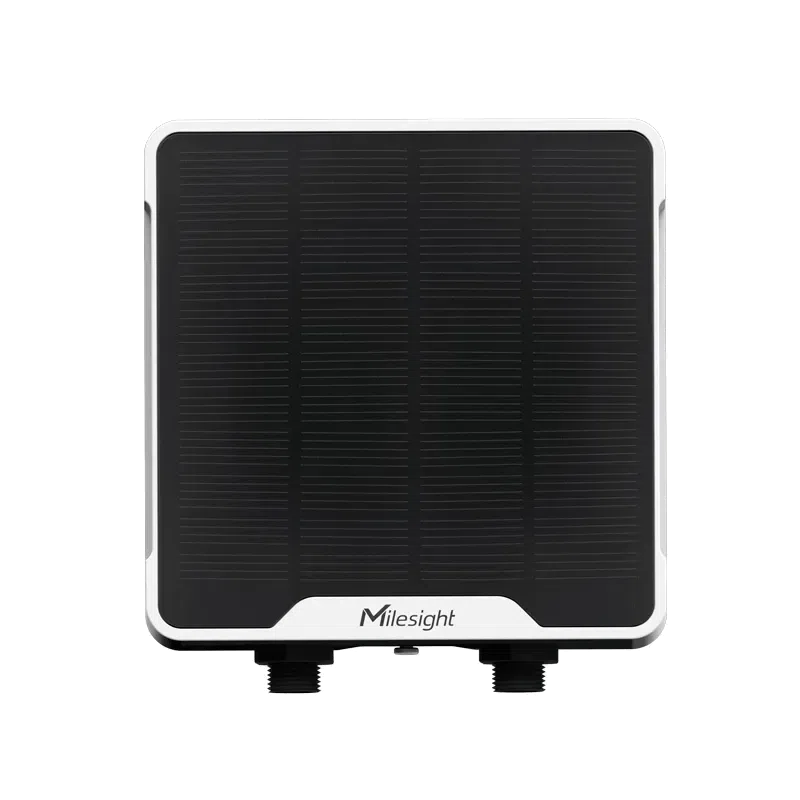 Contrôleur d'électrovannes Milesight UC511 avec panneau solaire intégré et connecteurs M12