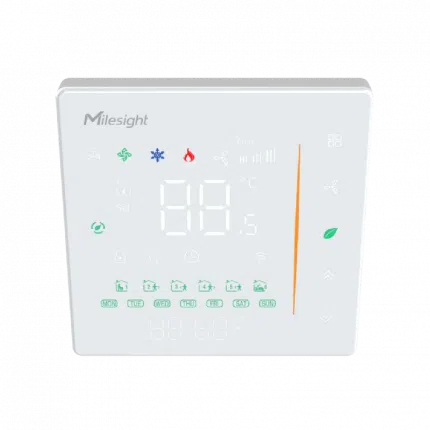 Thermostat LoRaWAN Milesight WT301 WT302 pour ventilo-convecteur, écran LCD et touches capacitives