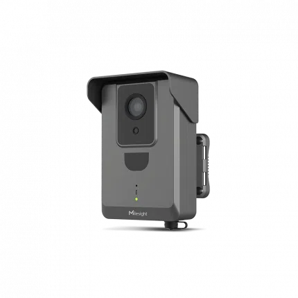 Caméra de détection 4G Milesight X5 avec capot pare-pluie et rotule de fixation