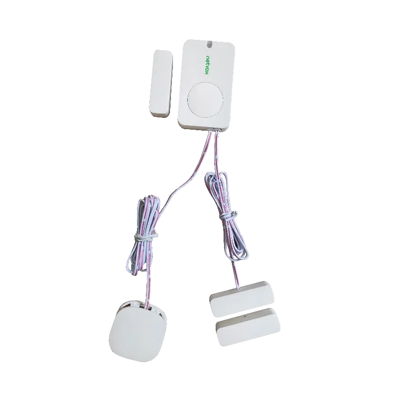 Netvox R311CB – Capteur sans fil pour fenêtre avec détection de bris de vitre Détecteur Netvox R311CB avec contact de fenêtre externe et capteur de bris de vitre