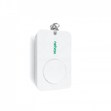 Bouton d'appel d'urgence LoRaWAN Netvox R312A avec anneau porte-clés, vue de face