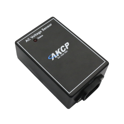 Capteur de présence tension secteur AKCP ACV, boîtier noir avec LED d'état