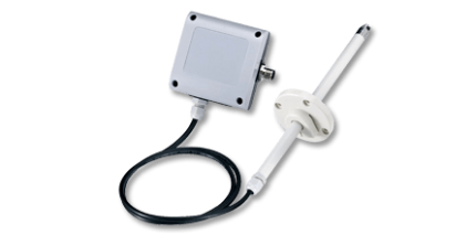 Transmetteur de vitesse d'air AKCP AVT00 avec boîtier et sonde inox pour gaine