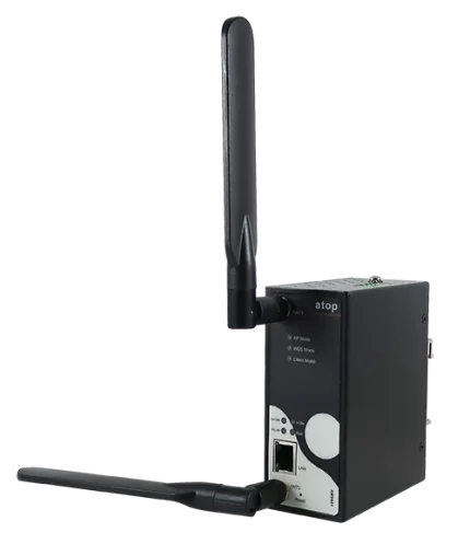 ATOP AW5601 client et pont Wi-Fi 802.11ac avec deux antennes, vue de trois quarts