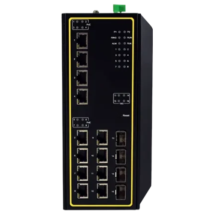 ATOP EHG7616 switch niveau 3 seize ports cuivre, PoE et SFP, vue de face