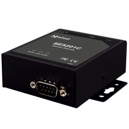 Boîtier métal du serveur série 1 port ATOP SE5201C, vue gauche