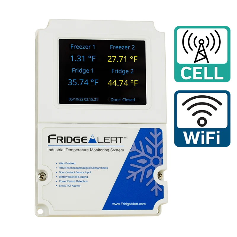 Moniteur de température FridgeAlert FA100C connecté au réseau mobile par forfait ControlByWEB