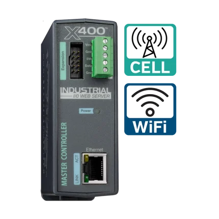 Contrôleur cellulaire ControlByWEB X-400C avec antenne LTE-M, compatible forfait de données