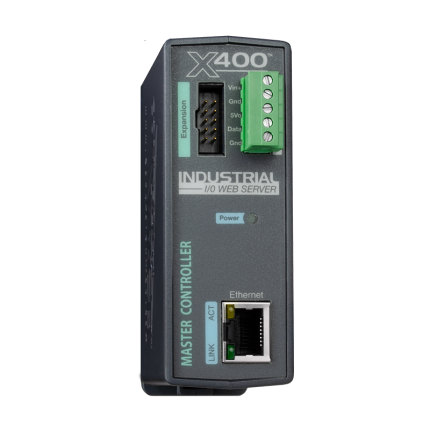 Contrôleur programmable modulaire ControlByWEB X-400 version Ethernet, vue de face