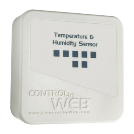 Sonde murale température et humidité ControlByWEB X-DTHS-WMX, boîtier blanc de face