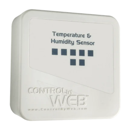 Sonde murale température et humidité ControlByWEB X-DTHS-WMX, boîtier blanc de face