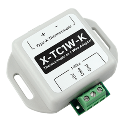 Adaptateur thermocouple type K vers 1-Wire ControlByWEB X-TC1W-K en boîtier ABS gris