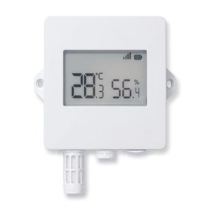 Capteur température et humidité Dragino S31B-FE avec écran e-Ink et sonde, vue de face