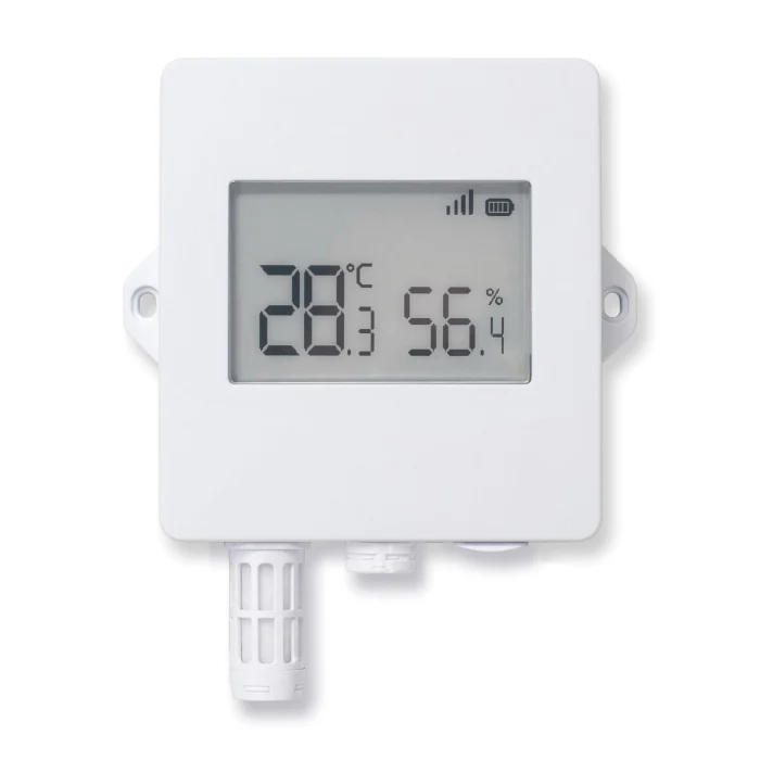 Capteur température et humidité Dragino S31B-FE avec écran e-Ink et sonde, vue de face