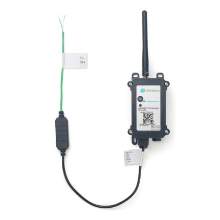 Convertisseur de thermocouple LoRaWAN Dragino TC01-LB avec deux fils libres, vue de face