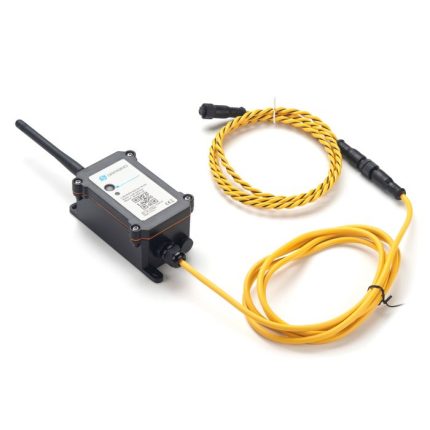 Boîtier LoRaWAN Dragino WL03A-LB et câble de détection de fuite, vue de trois quarts