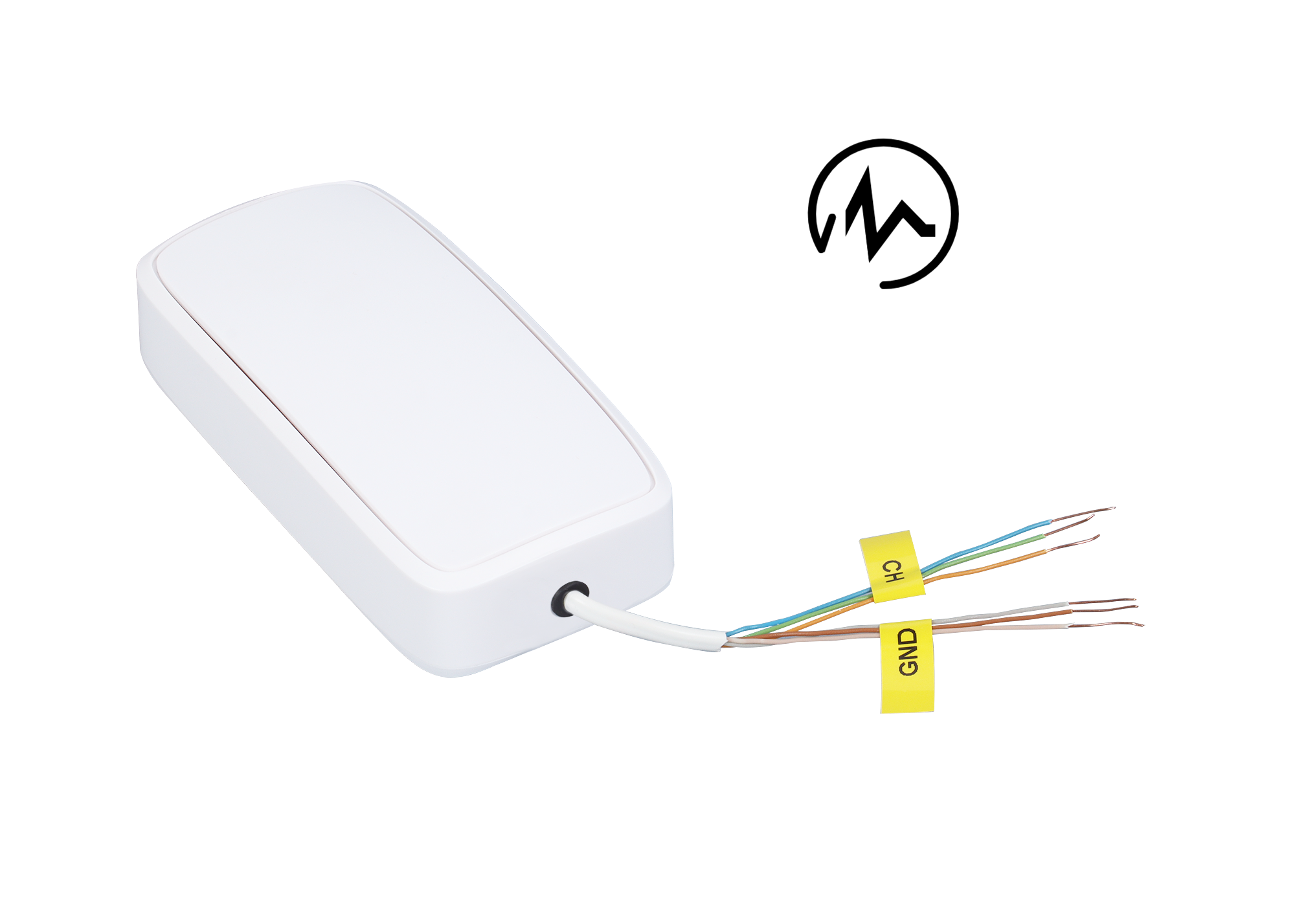 Interface analogique Bluetooth Efento avec câble de raccordement repéré CH et GND Interface analogique Bluetooth Efento avec câble de raccordement repéré CH et GND