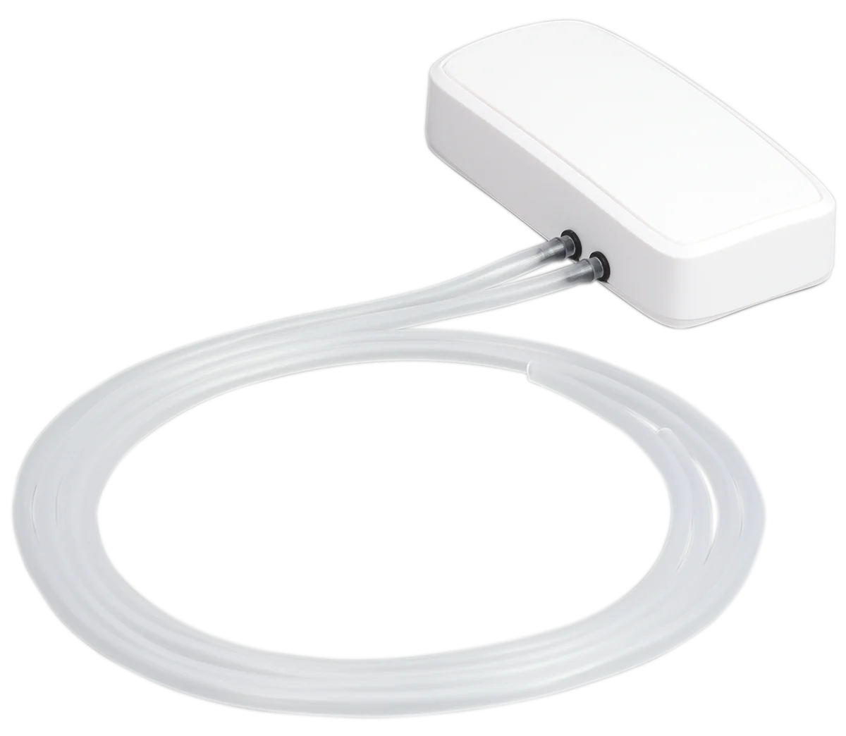 Capteur de pression différentielle Bluetooth Efento avec ses deux tubes de prise Capteur de pression différentielle Bluetooth Efento avec ses deux tubes de prise