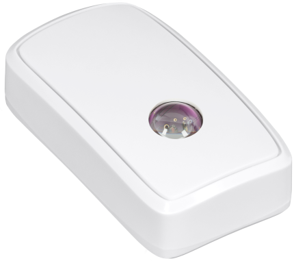 Capteur de luminosité Efento, boîtier blanc avec fenêtre de mesure de la lumière