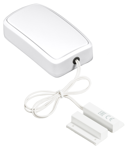 Détecteur d'ouverture Bluetooth Efento avec contact magnétique blanc relié par câble