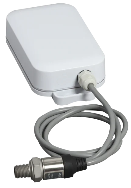 Capteur de pression Efento en boîtier IP67 gris avec sonde filetée sur câble