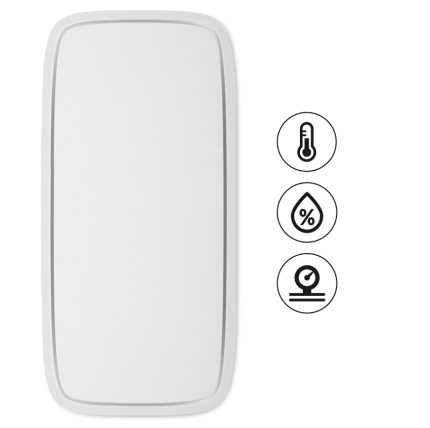 Capteur pression atmosphérique Efento vu de face avec pictogrammes des trois mesures
