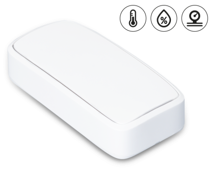 Capteur Efento NB-IoT de pression atmosphérique, température et humidité, vue de trois quarts