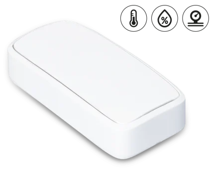 Capteur Efento NB-IoT de pression atmosphérique, température et humidité, vue de trois quarts