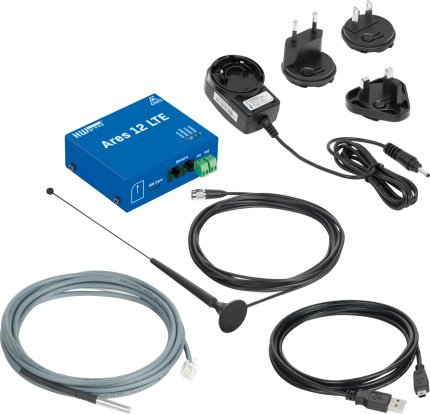 Pack de démarrage Ares 12 LTE Tset avec sonde, antenne, alimentation et câble USB