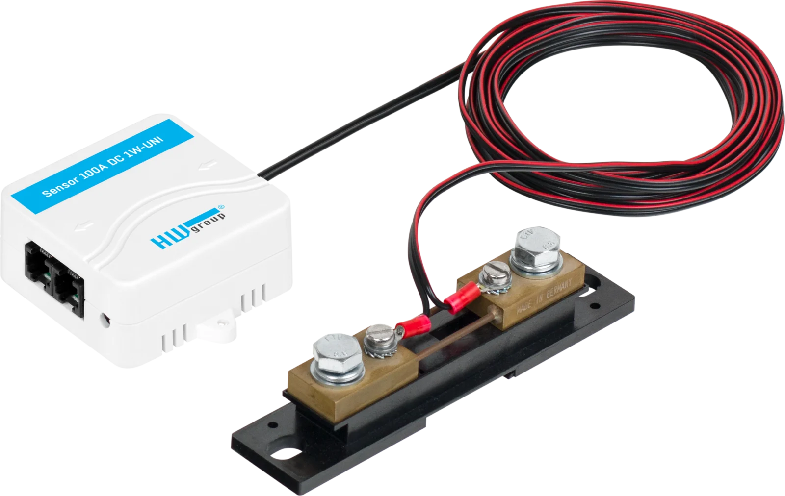 Sonde de courant DC HWgroup 100 A avec shunt de mesure et câble bifilaire