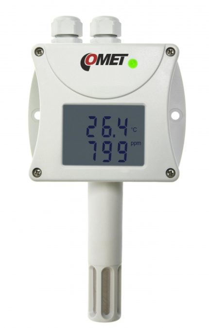 Capteur CO2, température et humidité Modbus HWgroup T6440 avec écran et LED tricolore