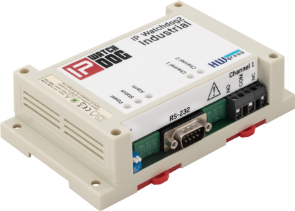 Relais IP watchdog HWgroup IP WatchDog2 Industrial, vue de trois quarts