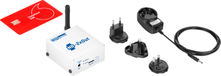 Set HWgroup NB-2xOUT subscribed avec SIM Vodafone, adaptateur et embouts secteur