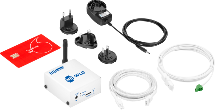 Set HWgroup NB-WLD subscribed avec câbles WLD, adaptateur secteur et carte SIM