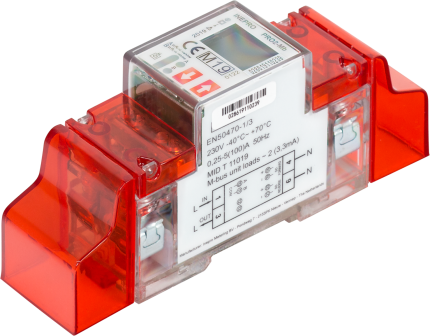 Compteur monophasé HWgroup PRO2-Mb 100 A M-Bus certifié MID, deux modules DIN
