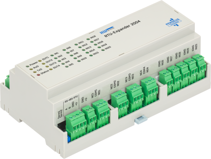 HWgroup RTU-Expander 2004 à 20 entrées et 4 relais, boîtier 9 modules DIN