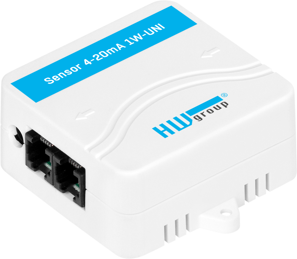 Convertisseur 4-20 mA HWgroup Sensor 4-20mA 1W-UNI avec ses deux ports RJ11 Convertisseur 4-20 mA HWgroup Sensor 4-20mA 1W-UNI avec ses deux ports RJ11